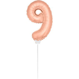 Figure Balloon XS Rose Gold Number 9 - PartyExperts