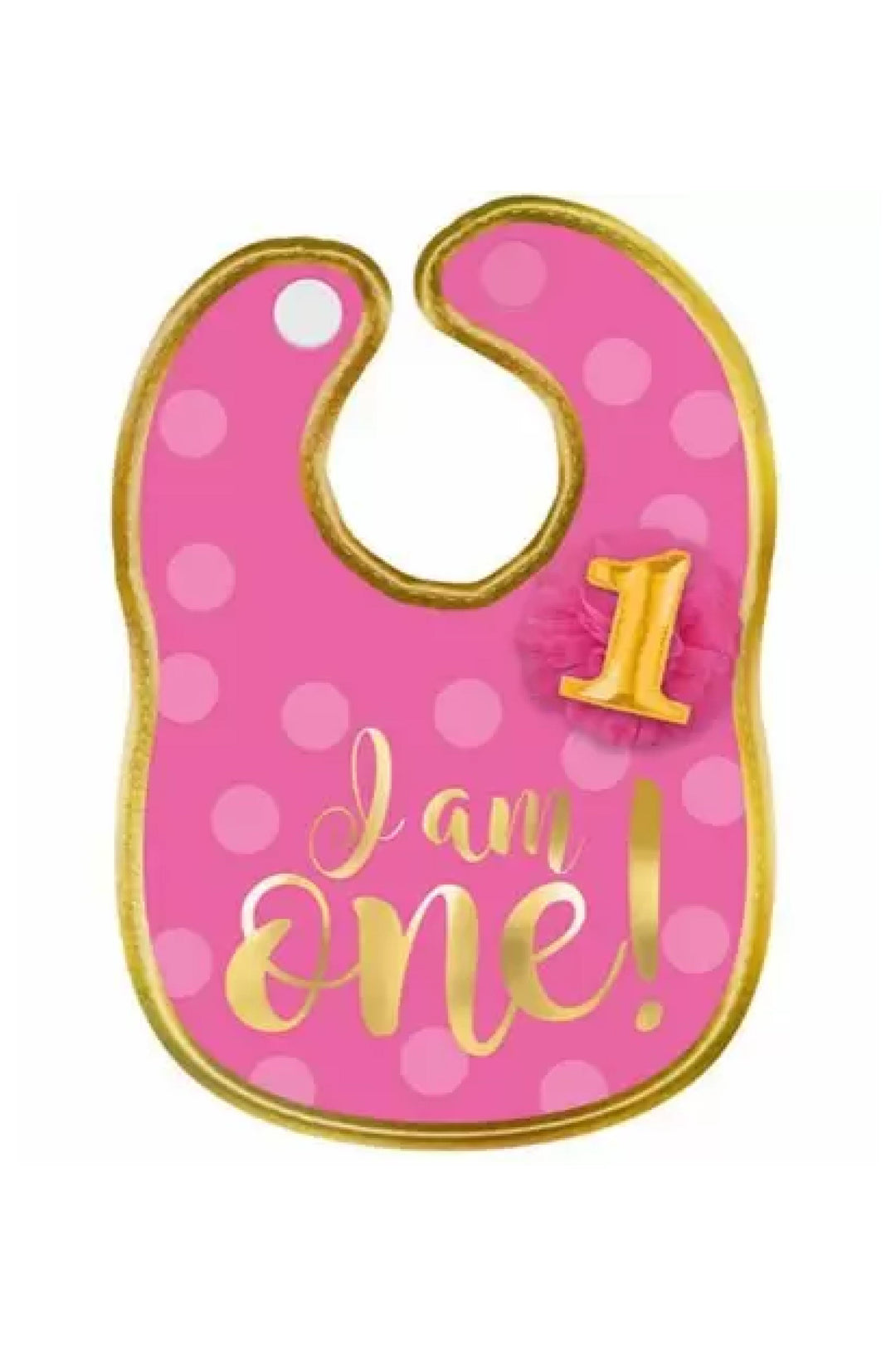 First Birthday Girl Fabric Bib - PartyExperts