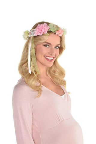 Floral Baby Mom To Be Headband - PartyExperts