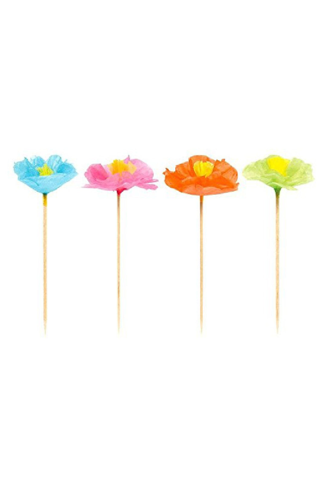 Flower Party Picks, 4.5", 12 Ct. - PartyExperts