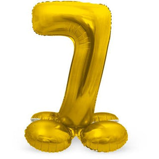 Foil Balloon with Base Number 7 Gold - PartyExperts