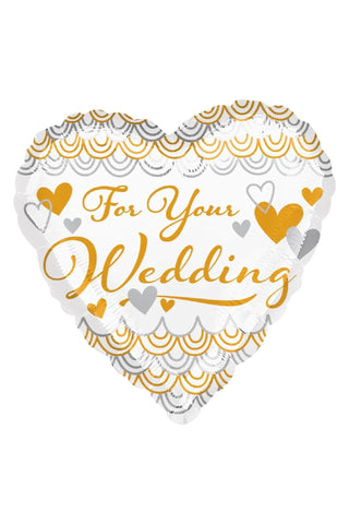FOR YOUR WEDDING HEART FOIL BALLOON 18I NCH - PartyExperts