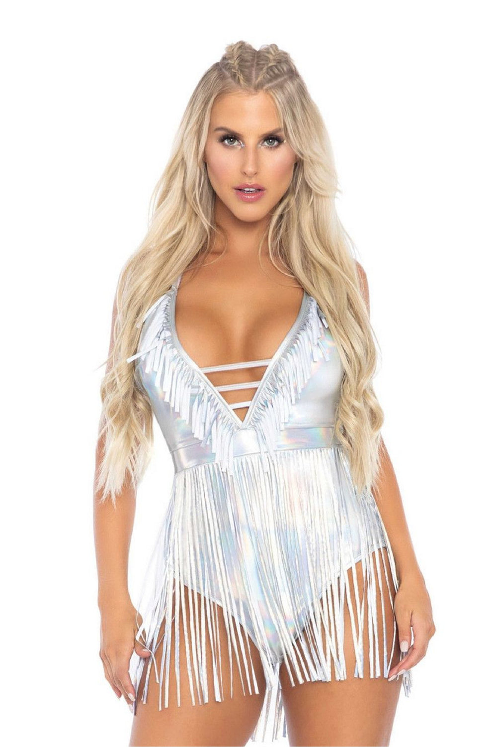 Fringe Halter Bodysuit - PartyExperts