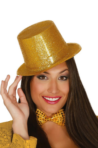 FROSTED GOLD TOP HAT - PartyExperts