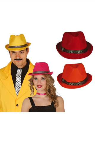 GANGSTER HAT ASSORTED COLOURS - PartyExperts