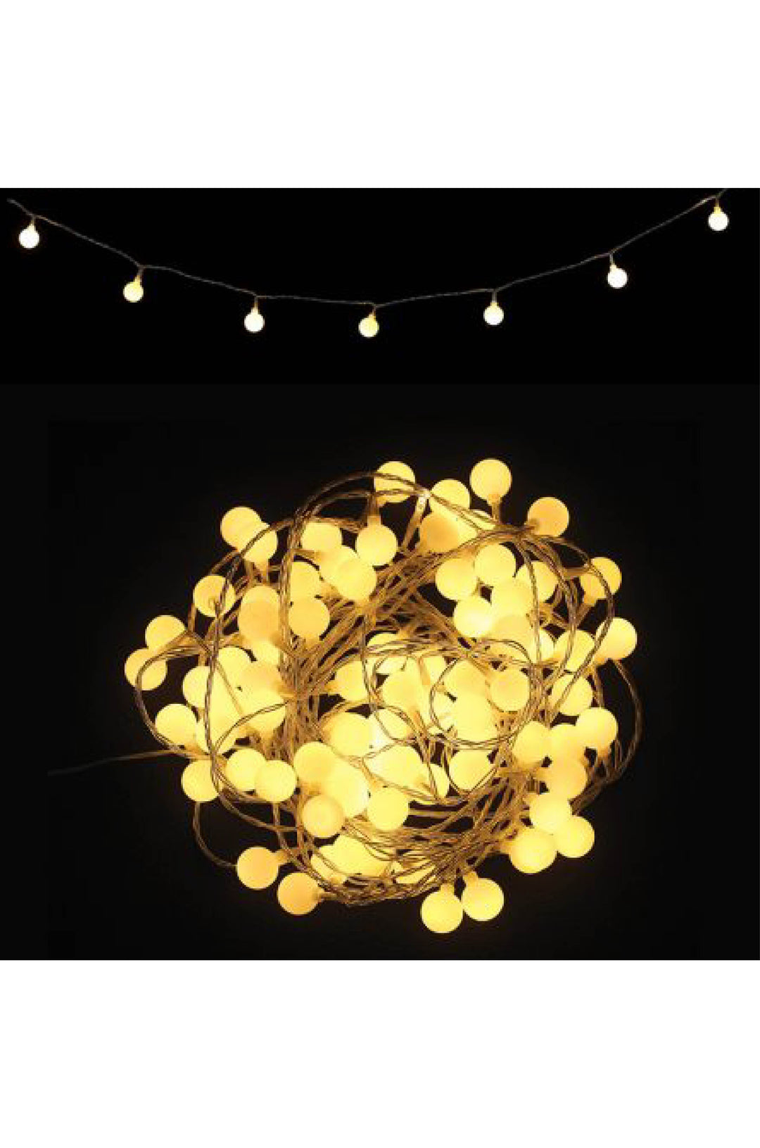 Garland 80 LED Bauble White Warm - PartyExperts