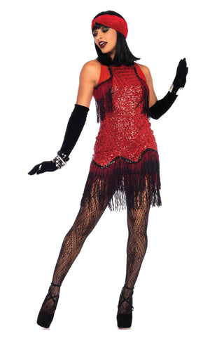 Leg Avenue Women's Bombshell Babe Halloween Costume, Red, Medium