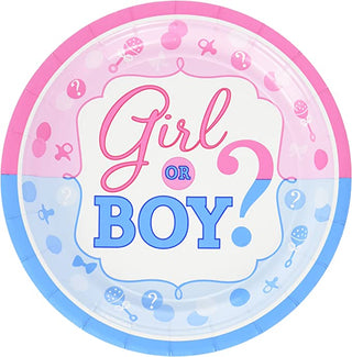Girl or Boy 7inch Round Paper Plate - PartyExperts