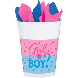 Girl Or Boy Plastic Cups 25pcs - PartyExperts