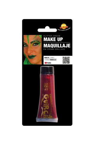 GLITTER MAKE-UP TUBE, CREME RED - PartyExperts