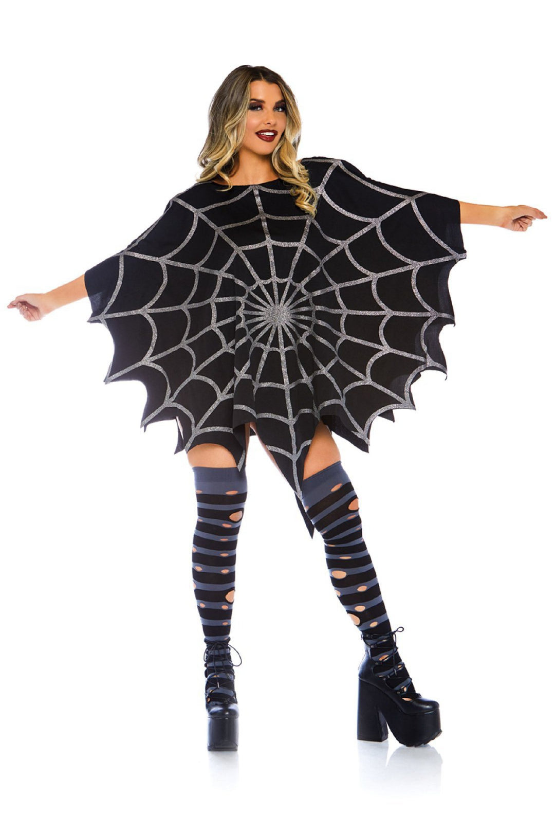 Glitter Web Poncho Costume - PartyExperts