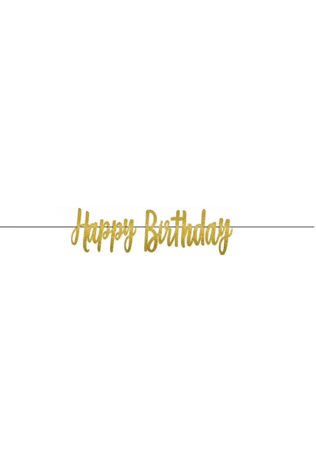 Gold Birthday Letter Banner-Glitter Paper 12ft - PartyExperts