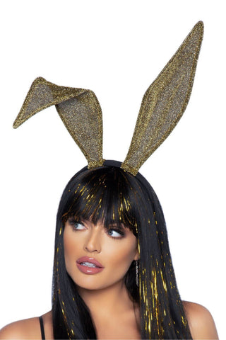 Gold Glitter Bunny Ear headband - PartyExperts