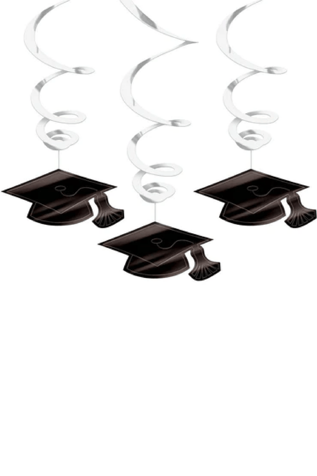 Grad Silver and Black Hanging Decoration 30pcs - PartyExperts