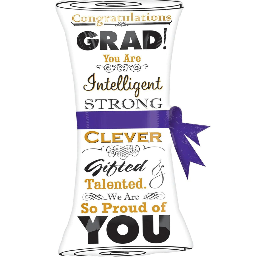 Graduation Scroll Super shape Foil Balloon 31 inch - PartyExperts