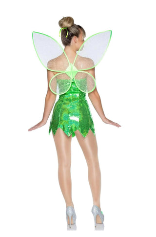 Green Fairy Dress Set With Wings Costume - PartyExperts