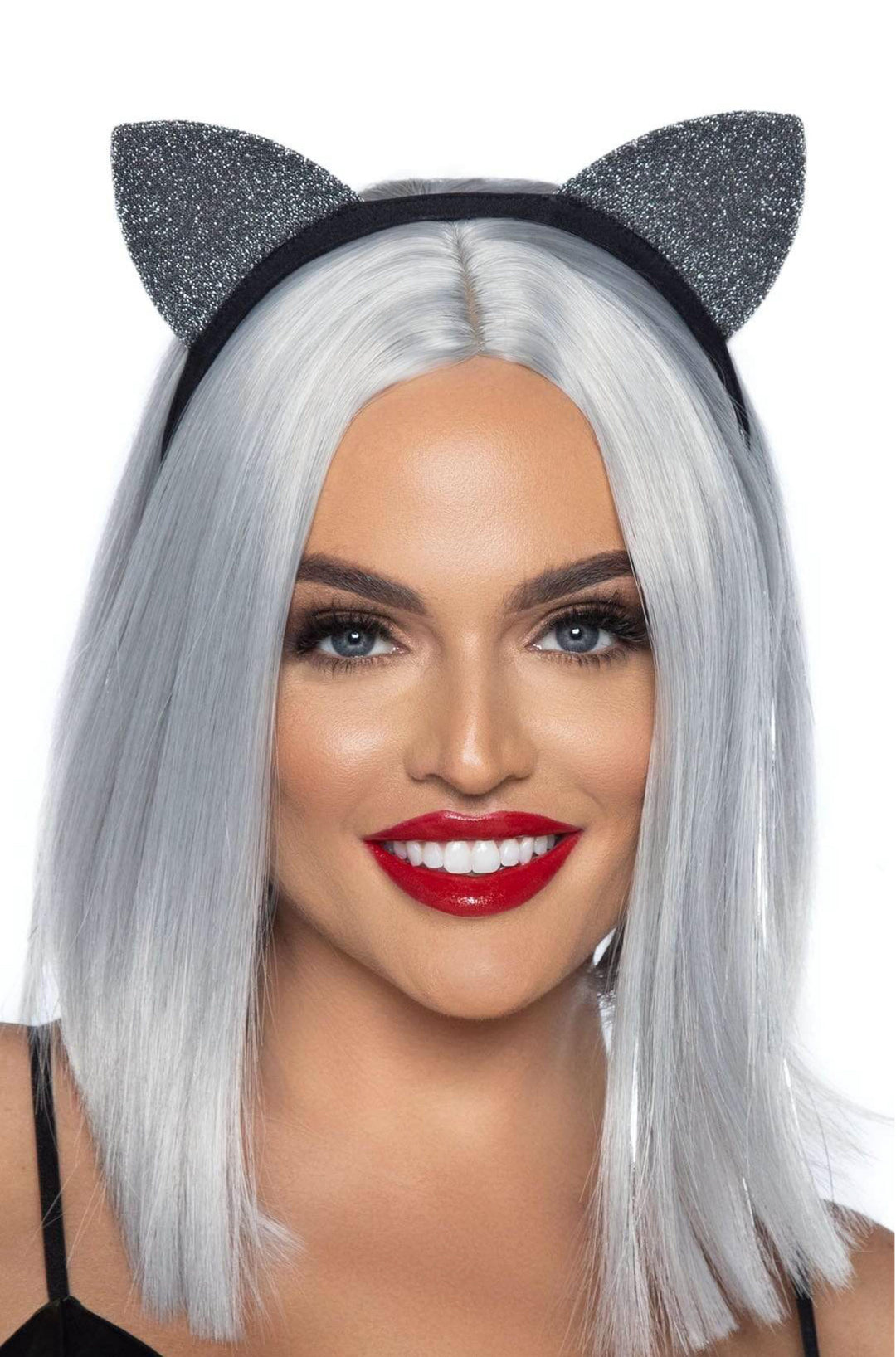 Grey Glitter Cat Ear Headband - PartyExperts