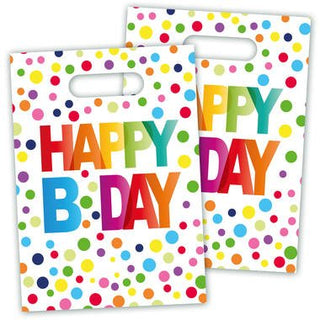 Happy Bday Gift Bags with Dots - PartyExperts