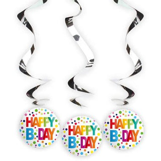 Happy Bday Hangers with Dots - PartyExperts