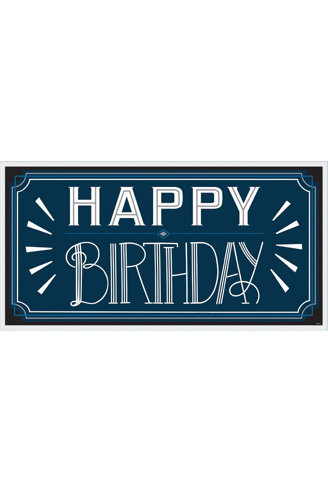 Happy Birthday Man Large Horizontal Plastic Banner - PartyExperts