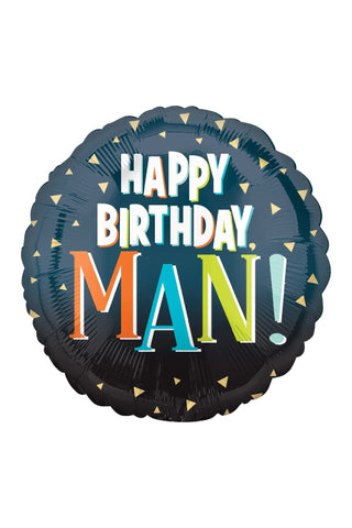 Happy Birthday Man Letters Foil Balloon 45cm - PartyExperts