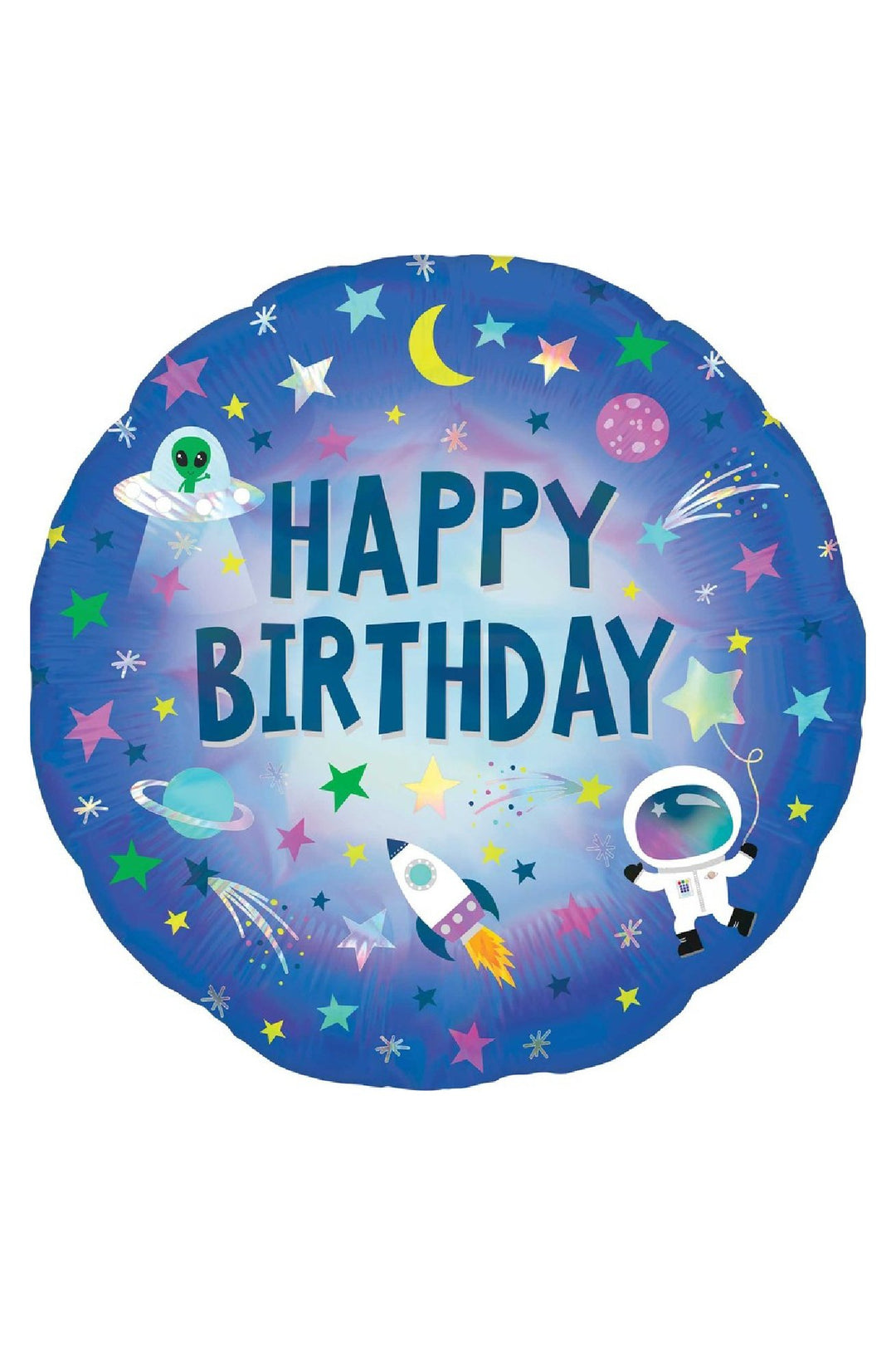 HAPPY BIRTHDAY OUTER SOACE IRRIDSCENT FOIL BALLOON - PartyExperts