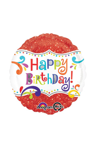 Happy Birthday Sparkle Foil Balloon 18in - PartyExperts