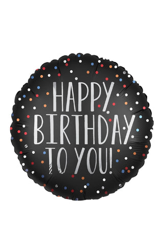 Happy Birthday to You Satin Dots Foil Balloon - PartyExperts