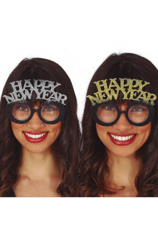"HAPPY NEW YEAR" GLASSES SILVER AND GOLD - PartyExperts