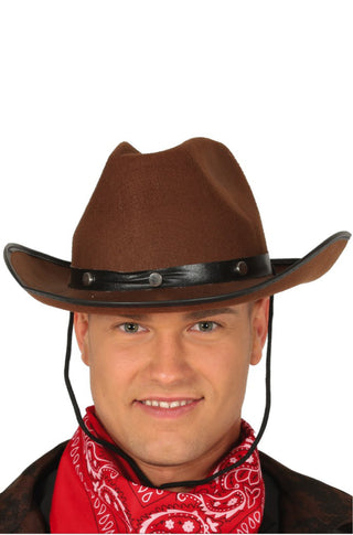 Hat Cowboy Felt Brown.