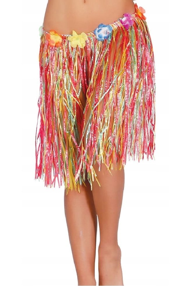 HAWAIIAN SKIRT FLOWERS 50 CMS.MULTICOLOUR - PartyExperts