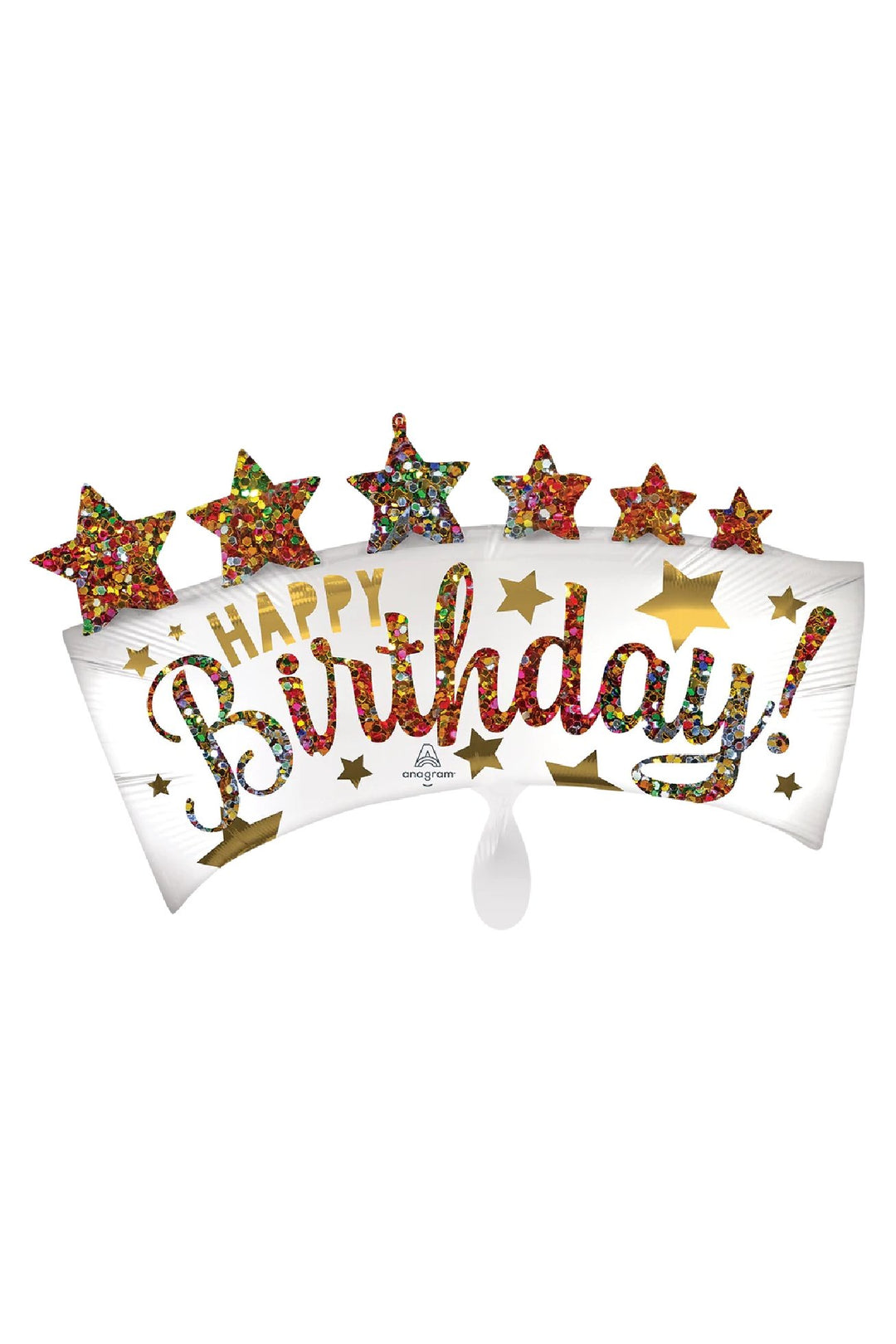 HBD GLITTER BANNER FOIL BALLOON 24X35INCH - PartyExperts