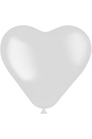 Heart-shaped Balloons Coconut White - PartyExperts