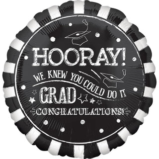 Hooray Graduation Foil Balloon SMALL 45 cm - PartyExperts