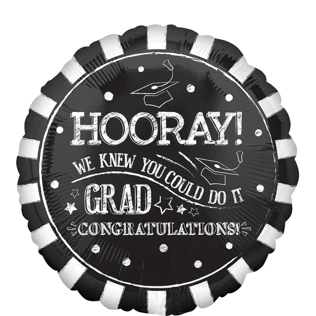 Hooray Graduation Jumbo Foil Balloon BIG 28 inch - PartyExperts