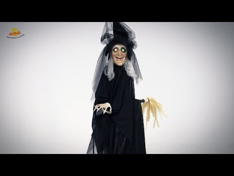 Witch with Broom Hanging Decoration 90cm