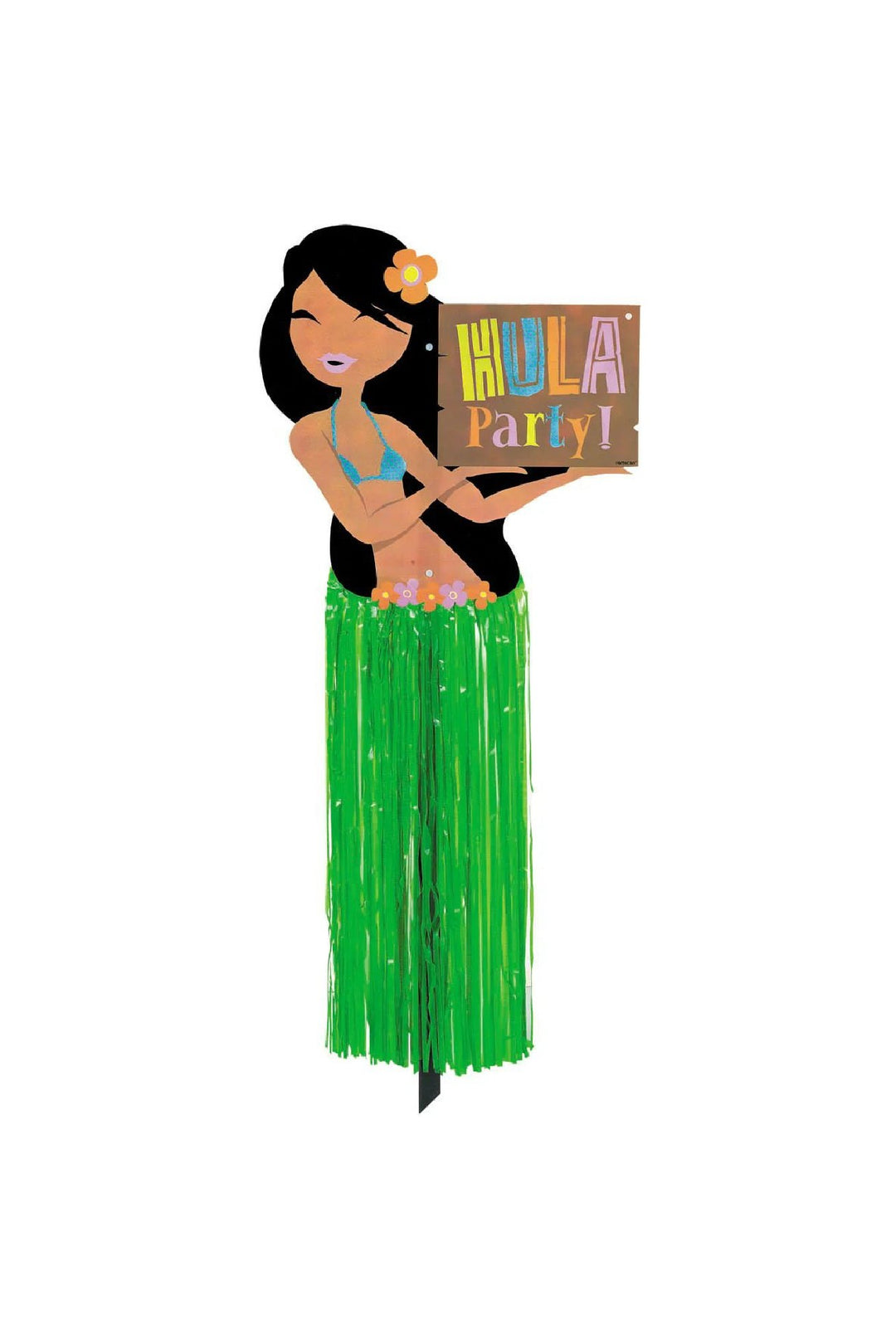 Hula Girl w/Skirt Luau Lawn Sign - PartyExperts