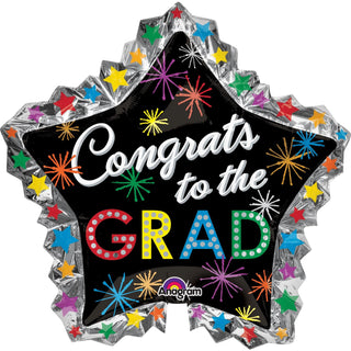 Jumbo Congrats to the Grad Bursts Foil Balloon 34inch - PartyExperts