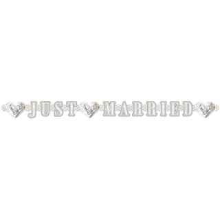 Just Married Letter Banner Rings - PartyExperts