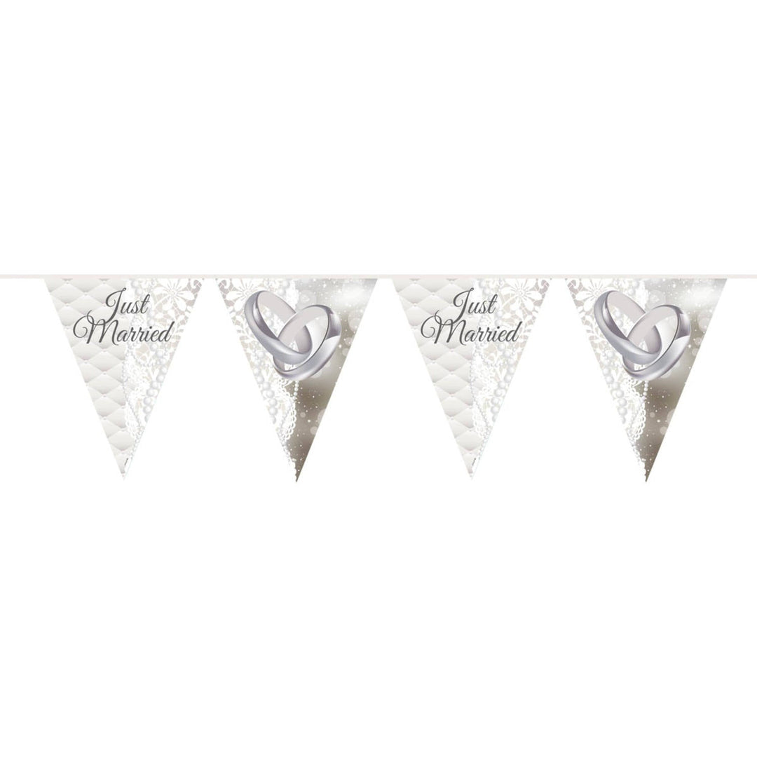 Just Married Wedding Bunting Garland - 10 m - PartyExperts