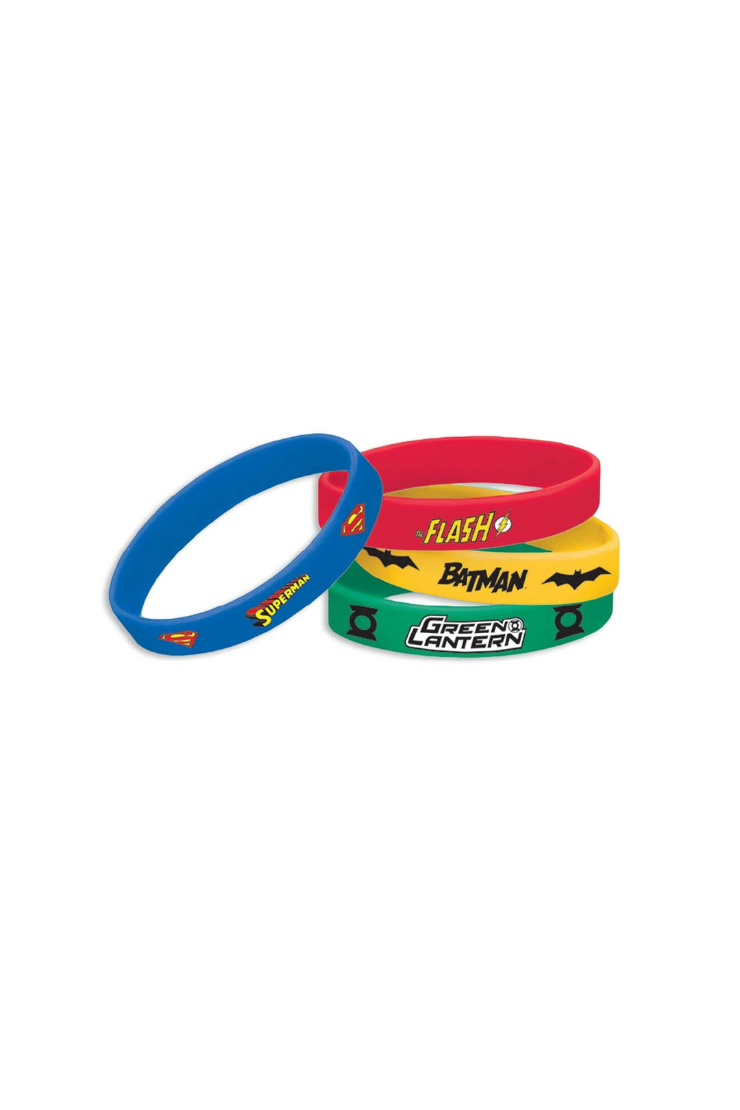 Justice League Rubber Favor Bracelets 4 Pieces - PartyExperts