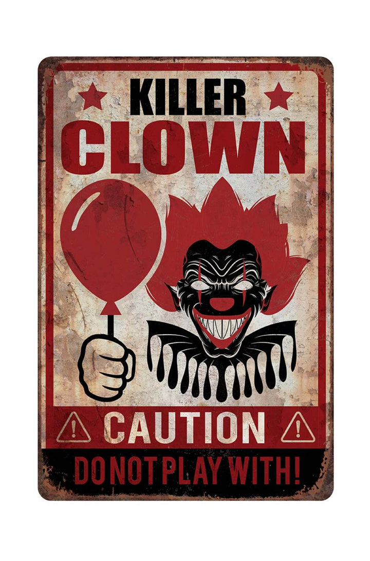 "KILLER CLOWN" SIGN 24X36 CM - PartyExperts