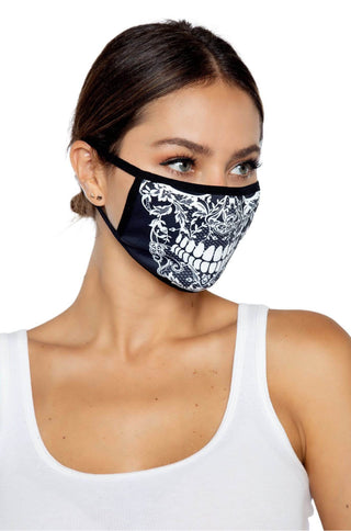 Lace Skull Print Face Mask - PartyExperts