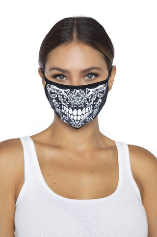 Lace Skull Print Face Mask - PartyExperts