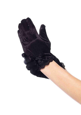Lace Trimmed Satin Gloves قفازات دانتيل وساتن.