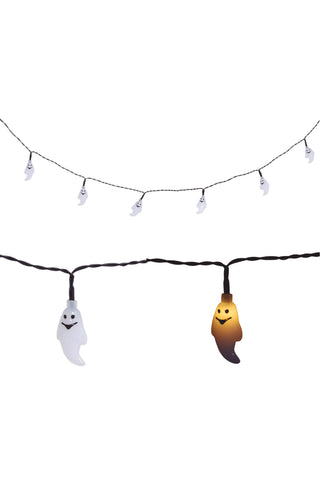 LED GARLAND 10 GHOSTS BATTERIES - PartyExperts