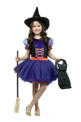 Lil' Kitty Witch Costume With Bag and Hat - PartyExperts