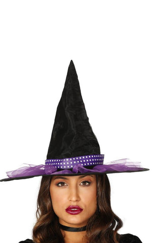 Lilac and Black Witch Hat.