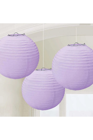 Lilac Paper Lanterns 3pcs - PartyExperts