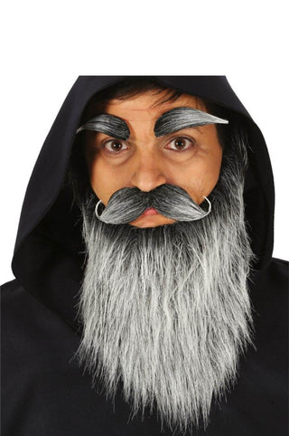 Long Grey Beard With Moustache and Eyebrows.